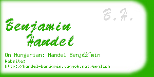 benjamin handel business card